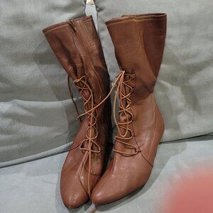 Brown lace up boots